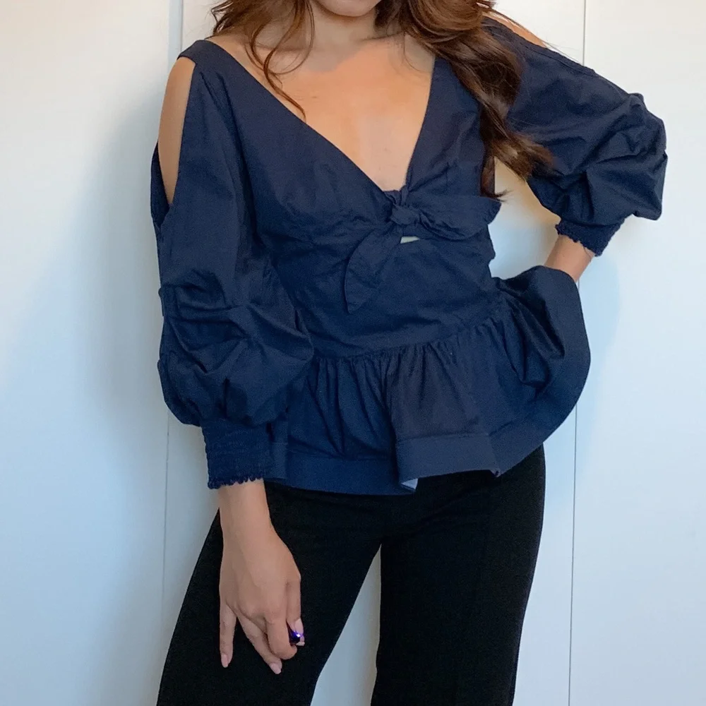 NAVY BLUE BLOUSES SIZE XS - Picture 9 of 9